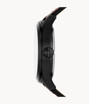 Fossil FS5978 Defender Black Dial Brown Eco Leather Strap Men's Watch - mzwatcheslk srilanka